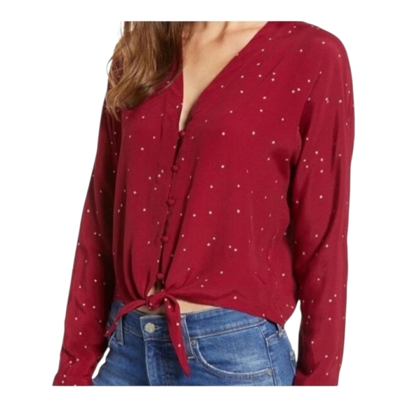 Rails Sloane Top Star Print Tie Front S Small Boho - Picture 1 of 6